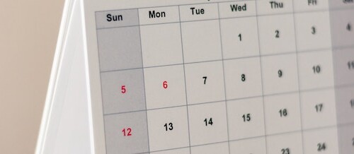 calendar representing college application process