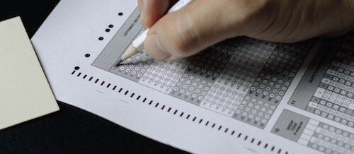 PSAT standardized test bubble sheet